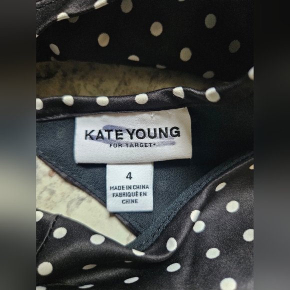 NWT! Kate Young Black and White Polka-dot Maxi Dress Size 4 - Picture 9 of 9